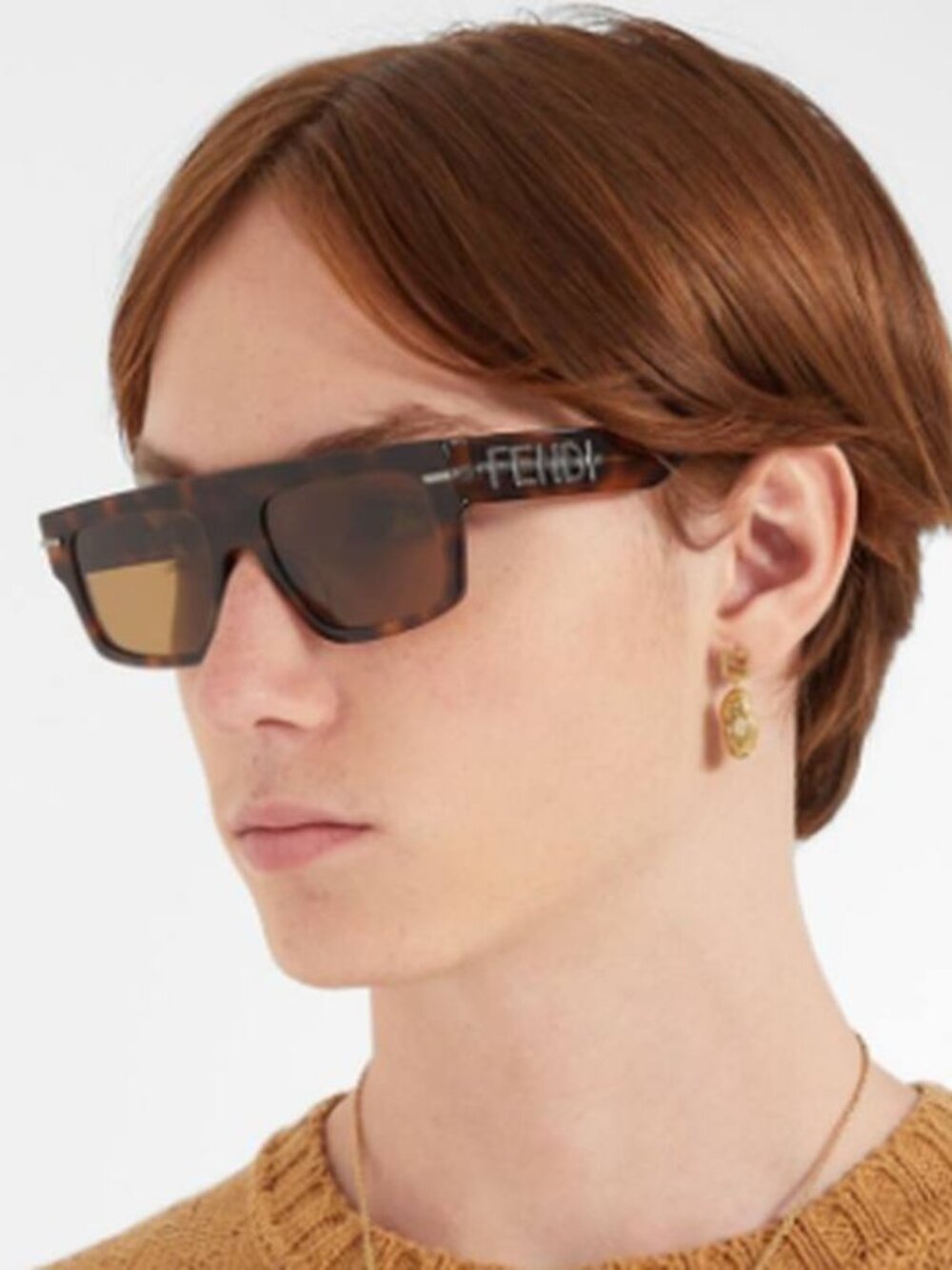 Fendi FE40091U 69A Rectangle Sunglasses - Bordeaux / Grey - Picture 6 of 9